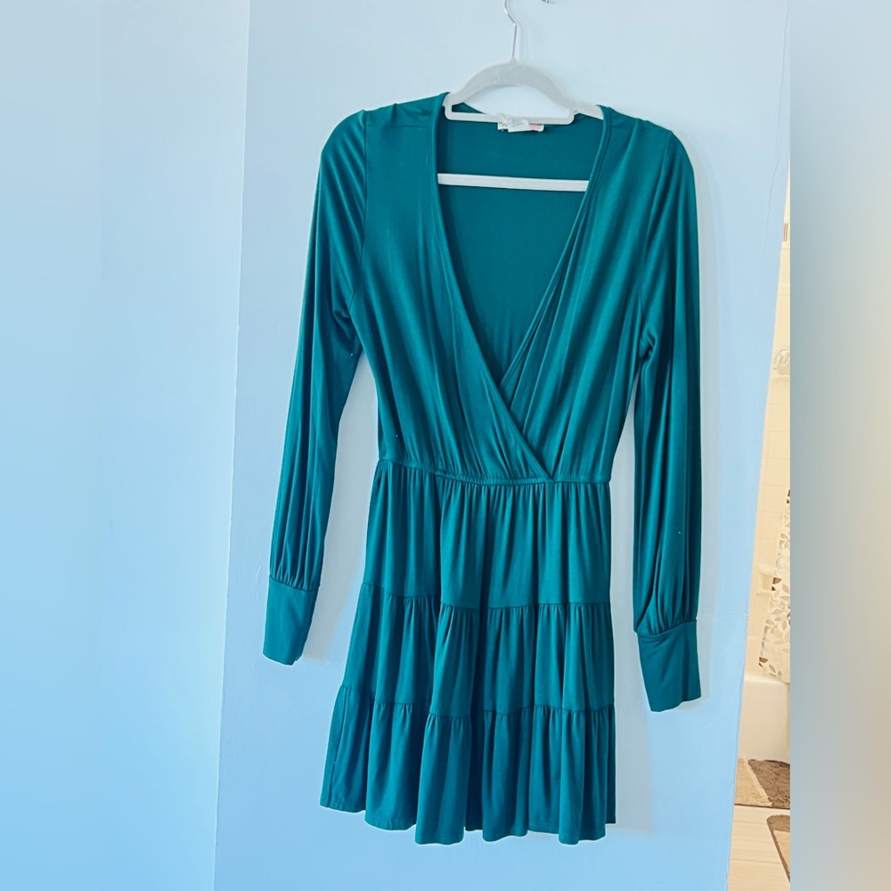 Teal Long Sleeve Dress